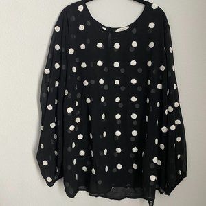 Pleione Polka Dot Sheer Top